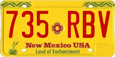NM license plate 735RBV