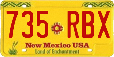 NM license plate 735RBX