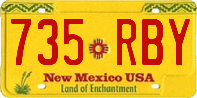 NM license plate 735RBY