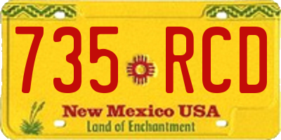 NM license plate 735RCD