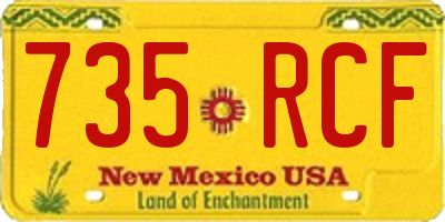NM license plate 735RCF