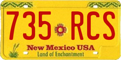 NM license plate 735RCS