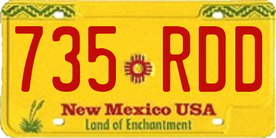 NM license plate 735RDD
