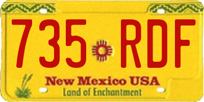 NM license plate 735RDF