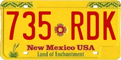 NM license plate 735RDK