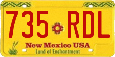 NM license plate 735RDL