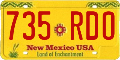 NM license plate 735RDO