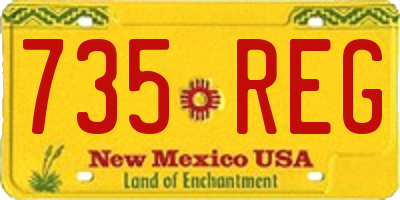 NM license plate 735REG