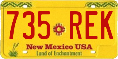 NM license plate 735REK