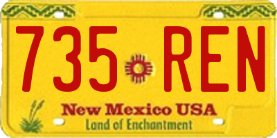 NM license plate 735REN
