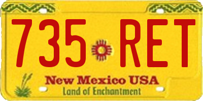 NM license plate 735RET