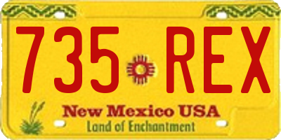 NM license plate 735REX