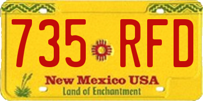 NM license plate 735RFD