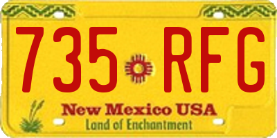 NM license plate 735RFG