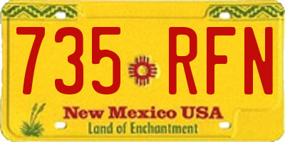 NM license plate 735RFN