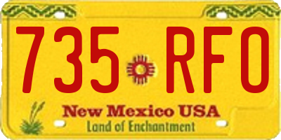 NM license plate 735RFO