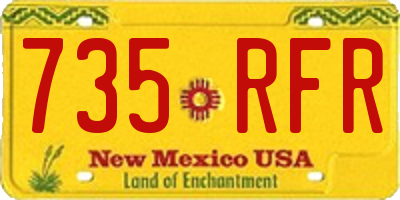 NM license plate 735RFR