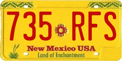 NM license plate 735RFS