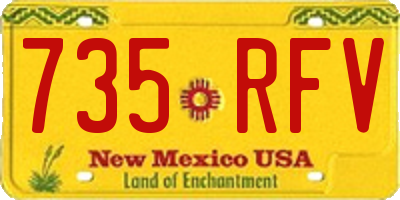 NM license plate 735RFV