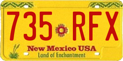 NM license plate 735RFX
