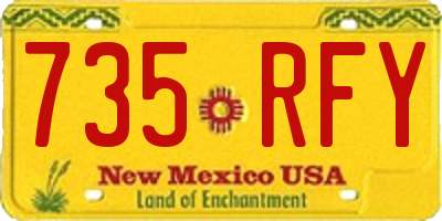 NM license plate 735RFY
