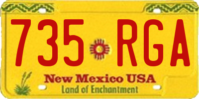 NM license plate 735RGA