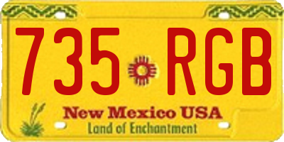 NM license plate 735RGB