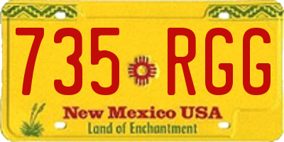 NM license plate 735RGG