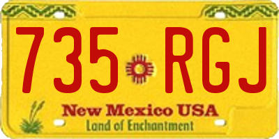 NM license plate 735RGJ