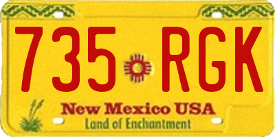 NM license plate 735RGK