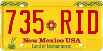 NM license plate 735RID