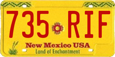 NM license plate 735RIF