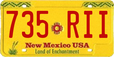 NM license plate 735RII