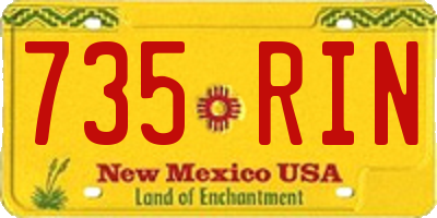 NM license plate 735RIN