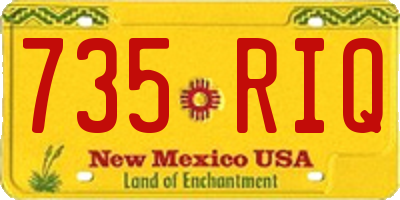NM license plate 735RIQ