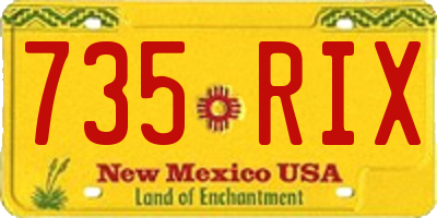 NM license plate 735RIX