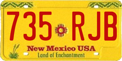 NM license plate 735RJB