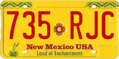 NM license plate 735RJC