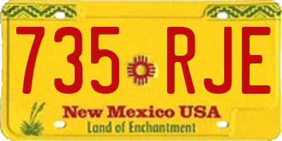 NM license plate 735RJE