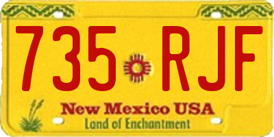 NM license plate 735RJF