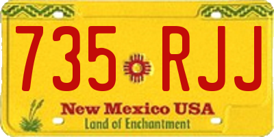 NM license plate 735RJJ