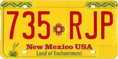 NM license plate 735RJP