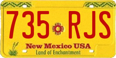 NM license plate 735RJS