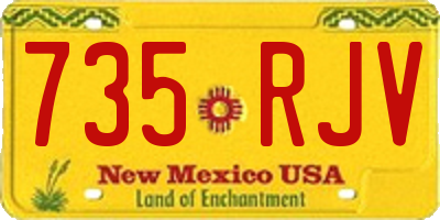 NM license plate 735RJV