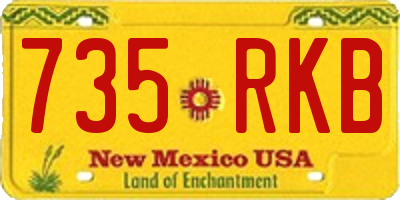 NM license plate 735RKB