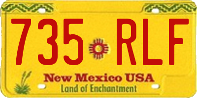 NM license plate 735RLF
