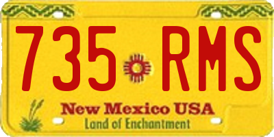 NM license plate 735RMS