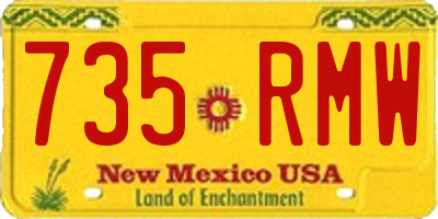 NM license plate 735RMW
