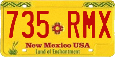 NM license plate 735RMX