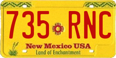 NM license plate 735RNC